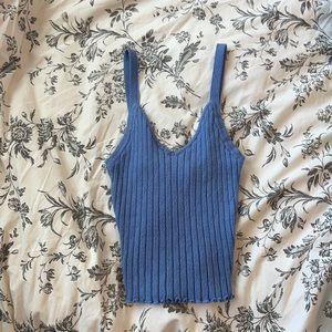 Blue Cropped Tank Top